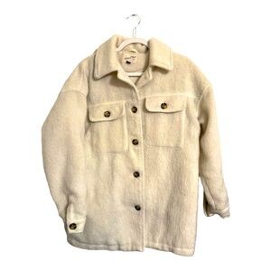 Universal Thread Oversized Ivory Wool-Blend Shacket